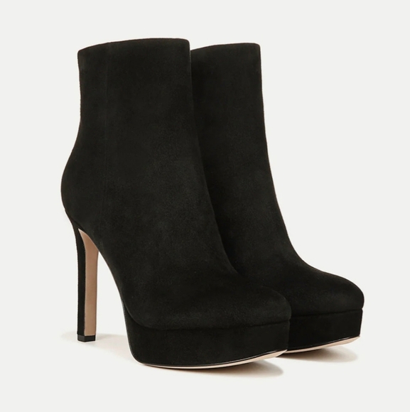 Veronica Beard Shoes - Veronica Beard Dali Black Suede Platform Ankle Boots Size 8 New